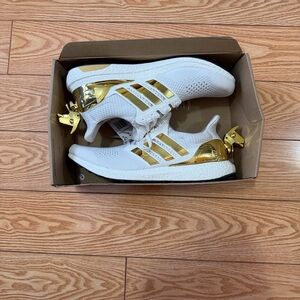 Adidas White and Gold Running Shoes